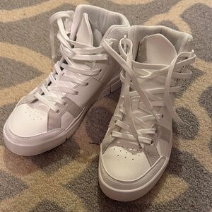 On Running Women's White and Gray High-Top Sneakers